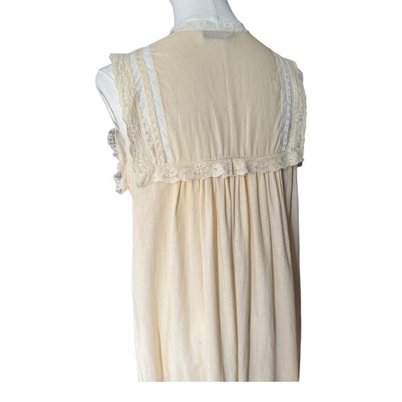 Vintage 50's Christian Dior cream & pink lace long nightgown size small - Picture 8 of 16